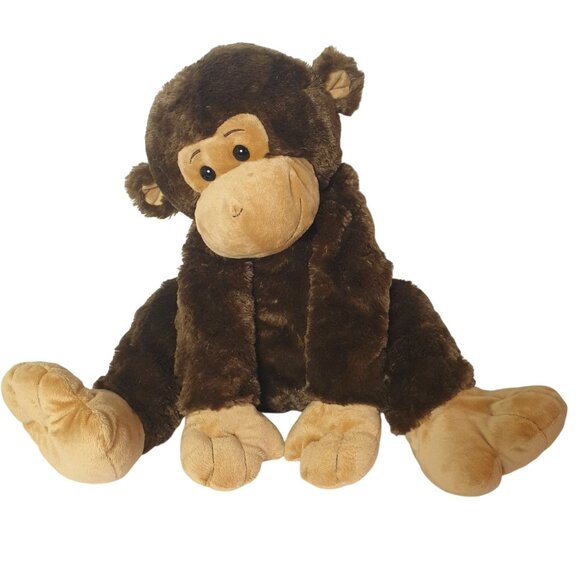 Toys R Us Lg Monkey Chimp Plush 22" Stuffed Animal Brown Tan Soft Cuddly Toy - Picture 1 of 9